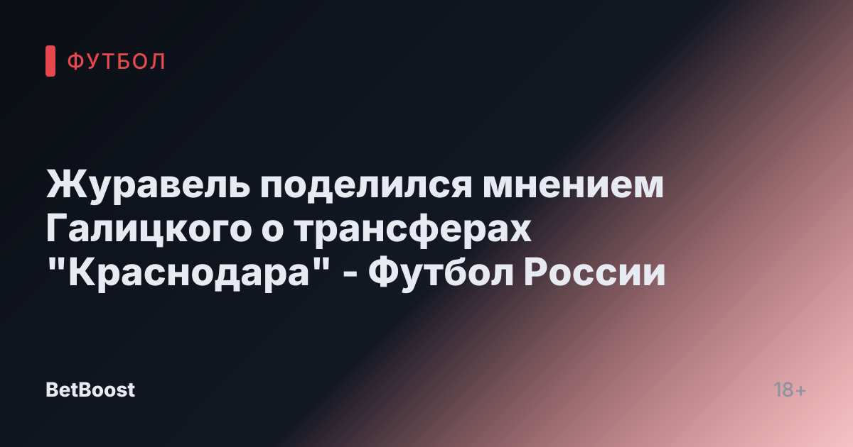 Журавель поделился мнением Галицкого о трансферах "Краснодара" - Футбол России