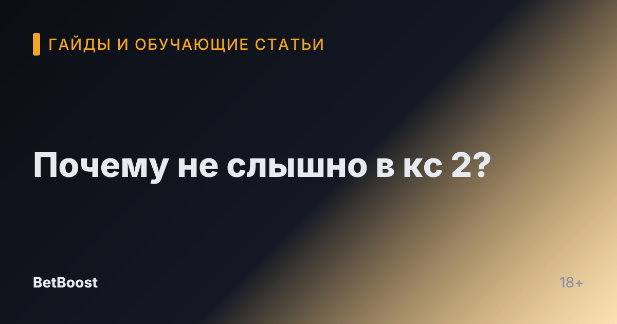 Почему не слышно в кс 2?