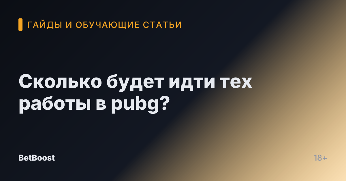 Сколько будет идти тех работы в pubg?