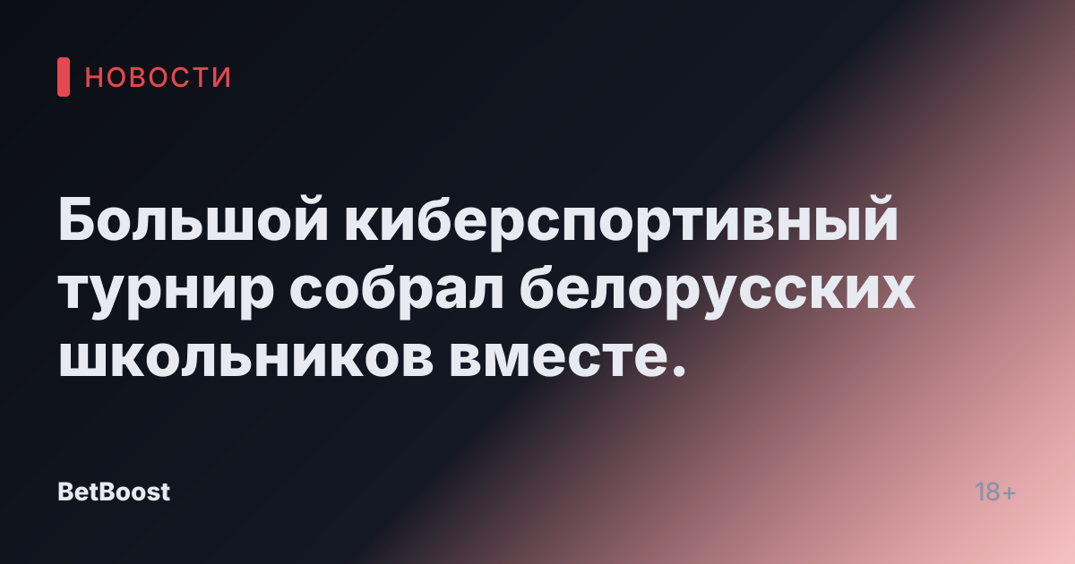 Большой киберспортивный турнир собрал белорусских школьников вместе.