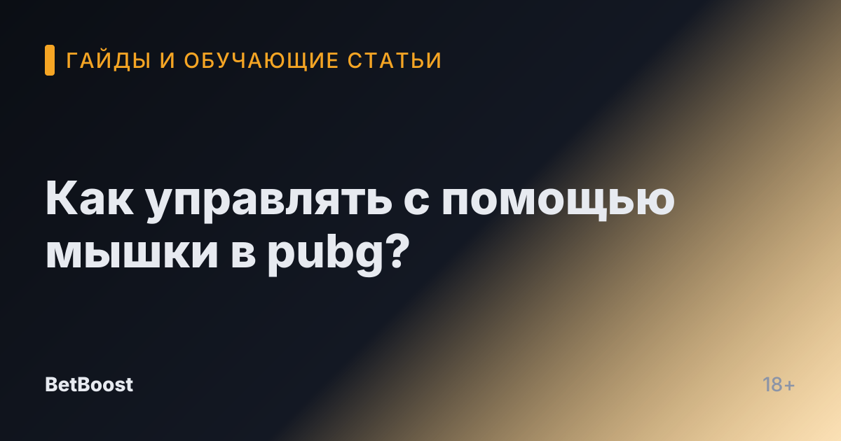 Как управлять с помощью мышки в pubg?