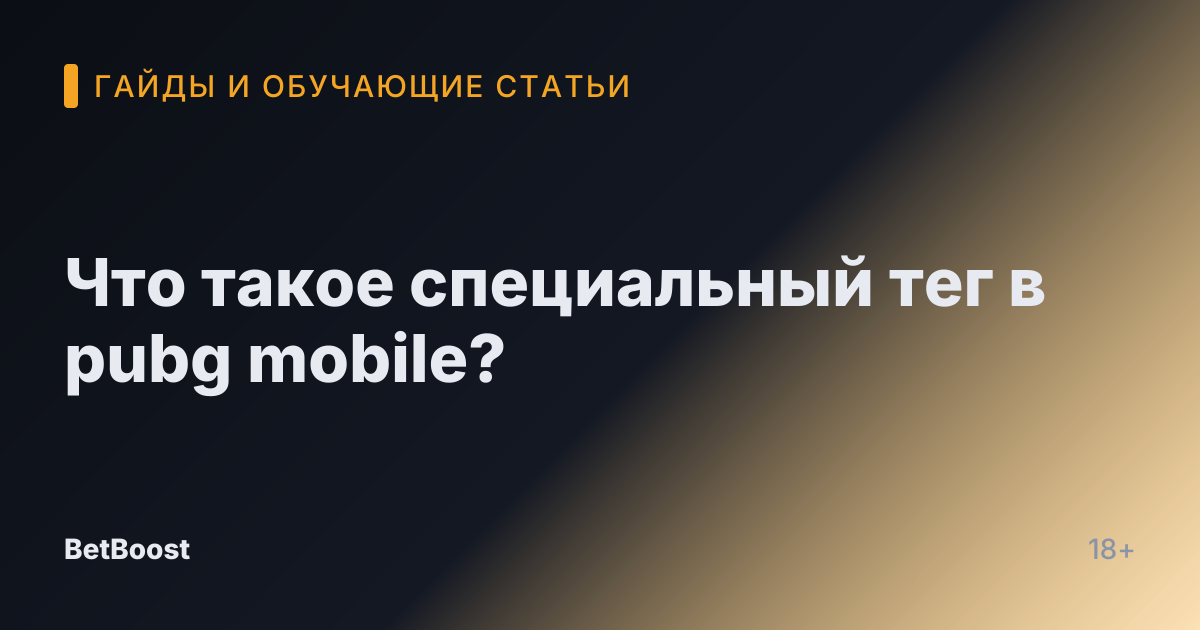 Что такое специальный тег в pubg mobile?