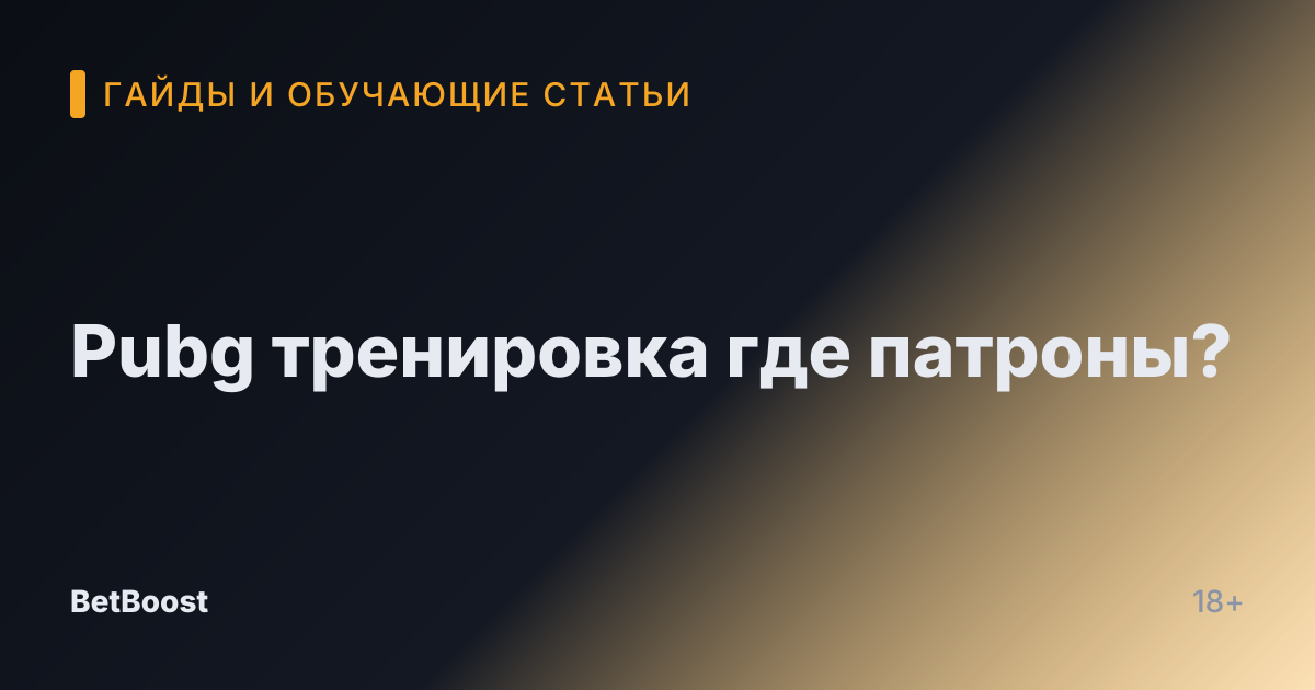 Pubg тренировка где патроны?
