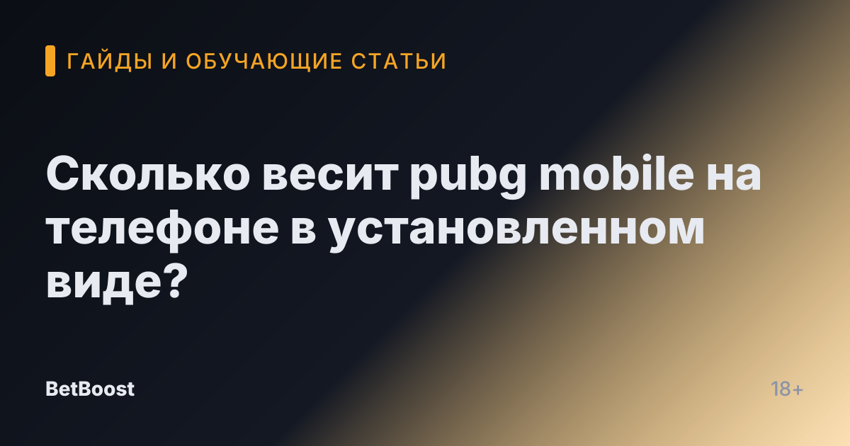 Сколько весит pubg mobile на телефоне в установленном виде?