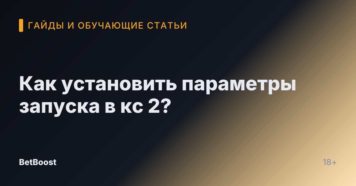 Как установить параметры запуска в кс 2?