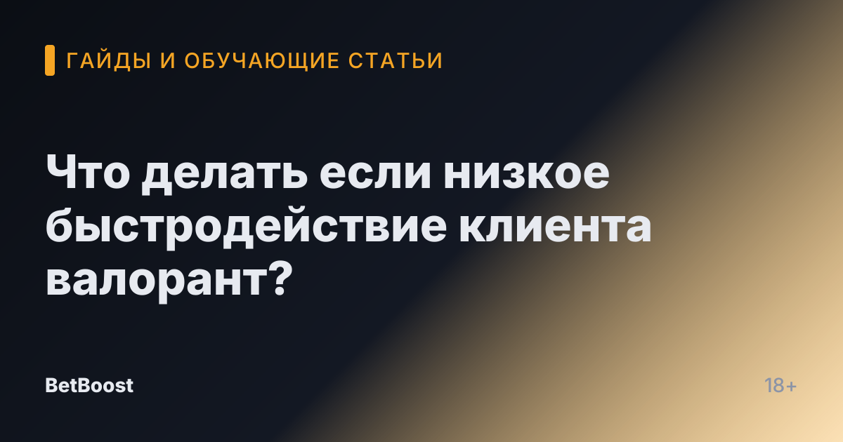 Что делать если низкое быстродействие клиента валорант?