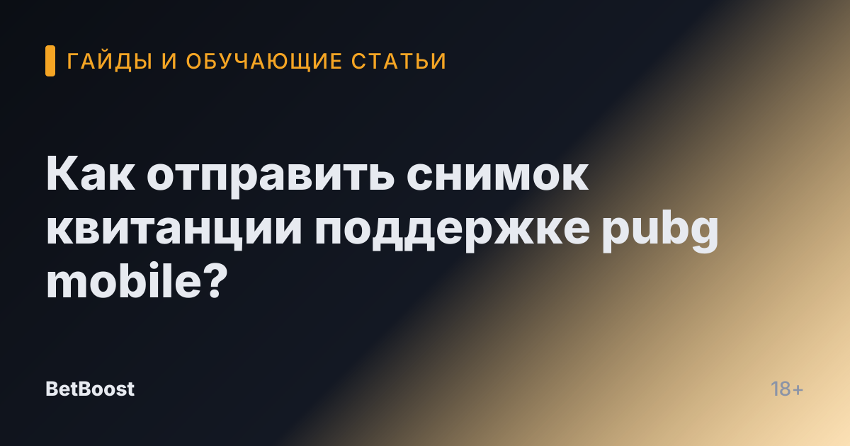 Как отправить снимок квитанции поддержке pubg mobile?