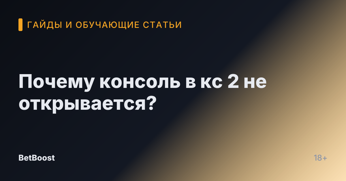 Почему консоль в кс 2 не открывается?