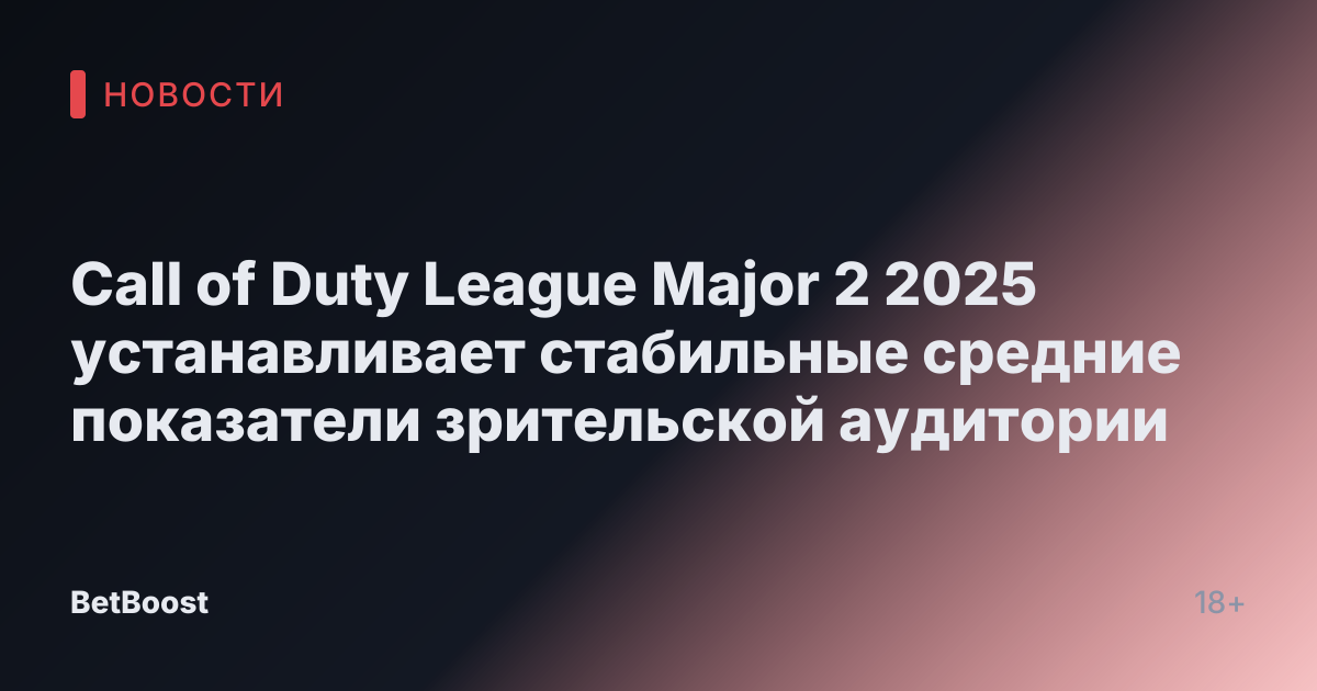 Call of Duty League Major 2 2025 устанавливает стабильные средние показатели зрительской аудитории
