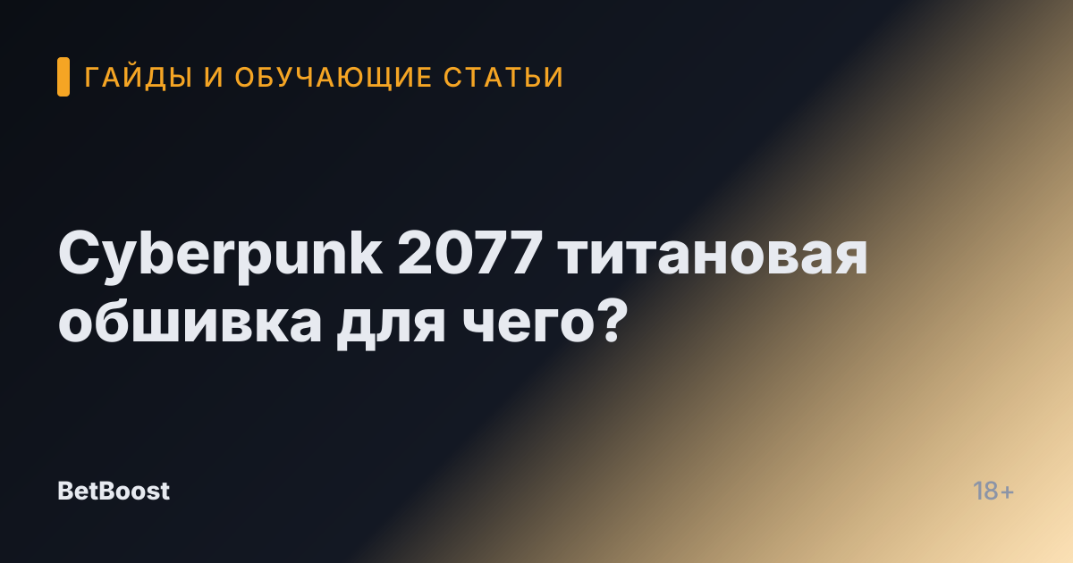 Cyberpunk 2077 титановая обшивка для чего?