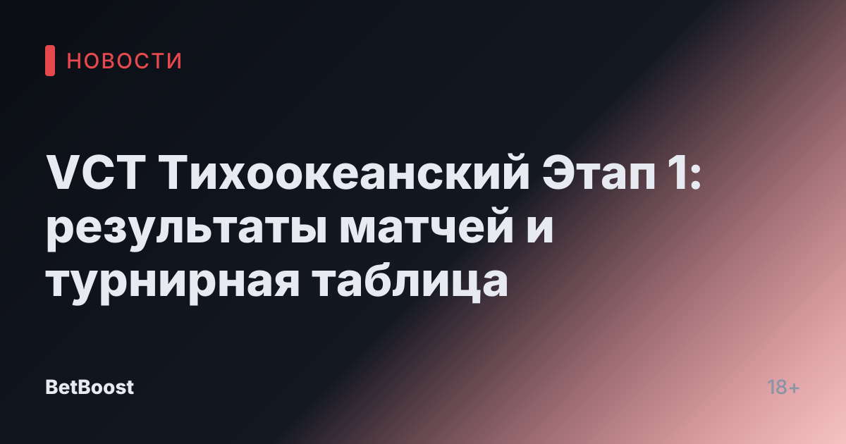 VCT Тихоокеанский Этап 1: результаты матчей и турнирная таблица