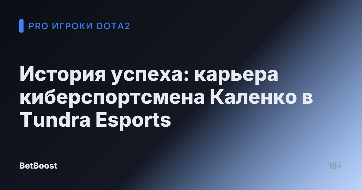 История успеха: карьера киберспортсмена Каленко в Tundra Esports