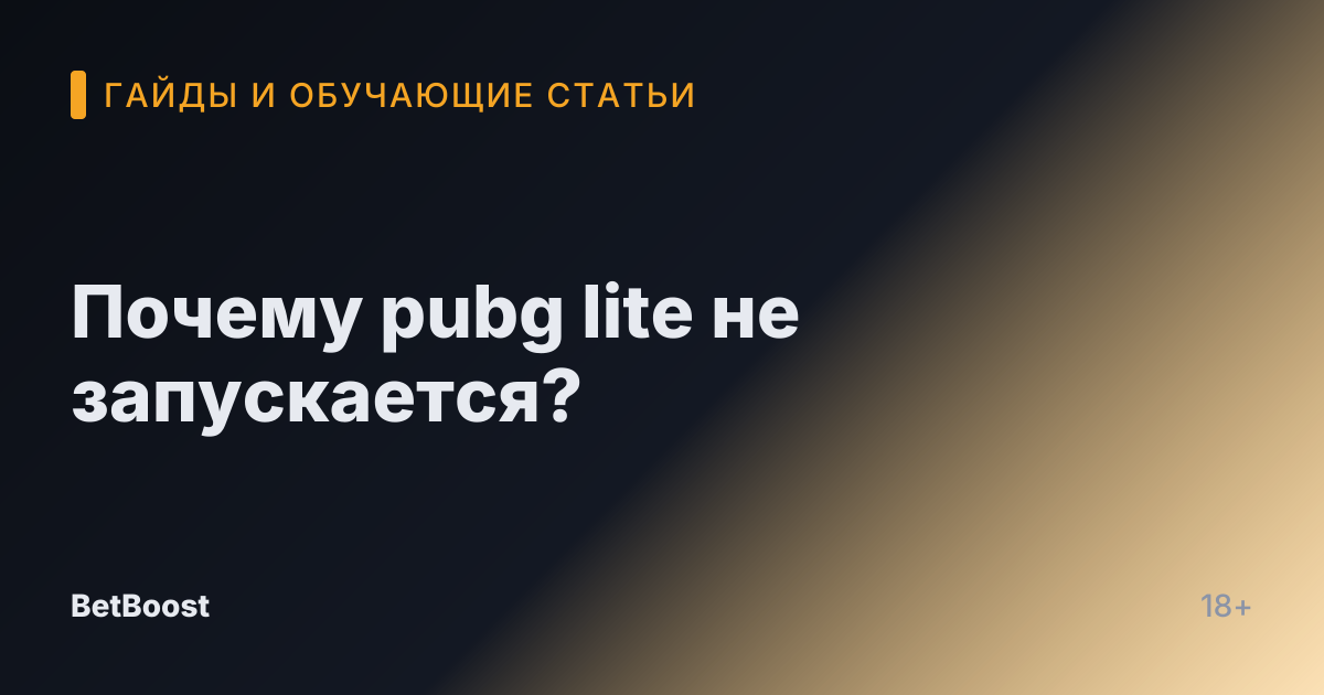 Почему pubg lite не запускается?