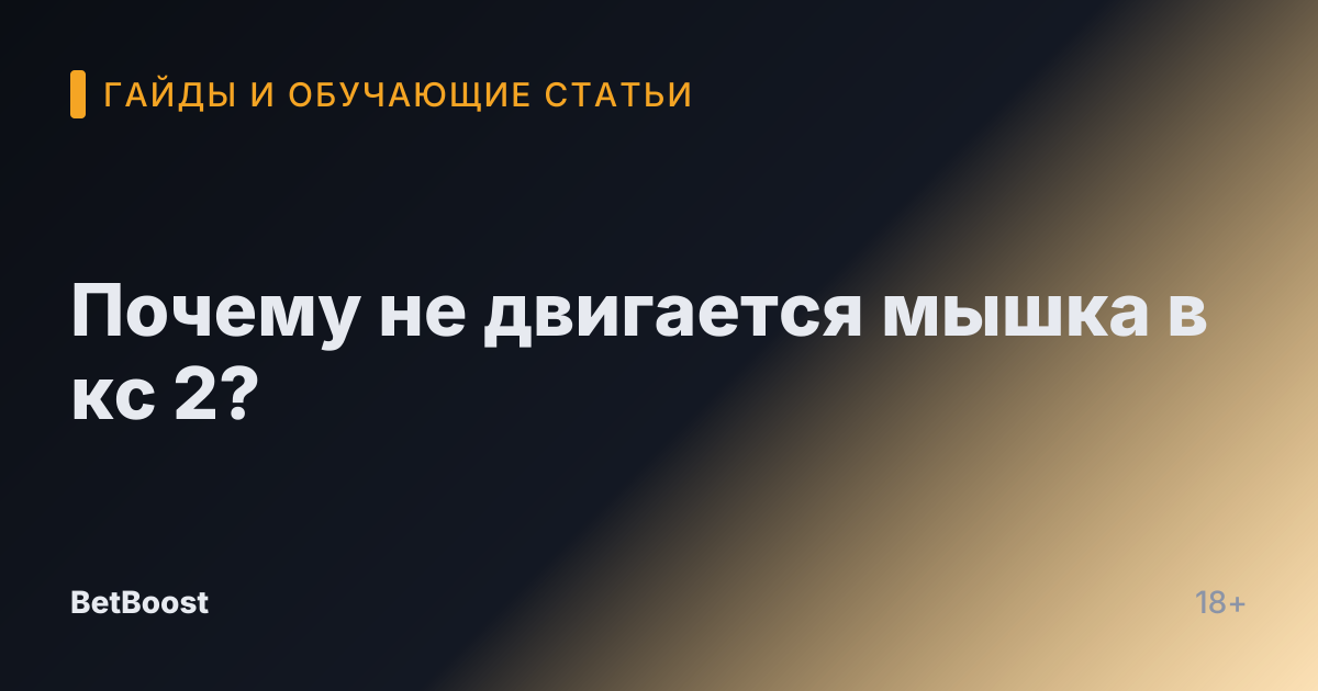Почему не двигается мышка в кс 2?