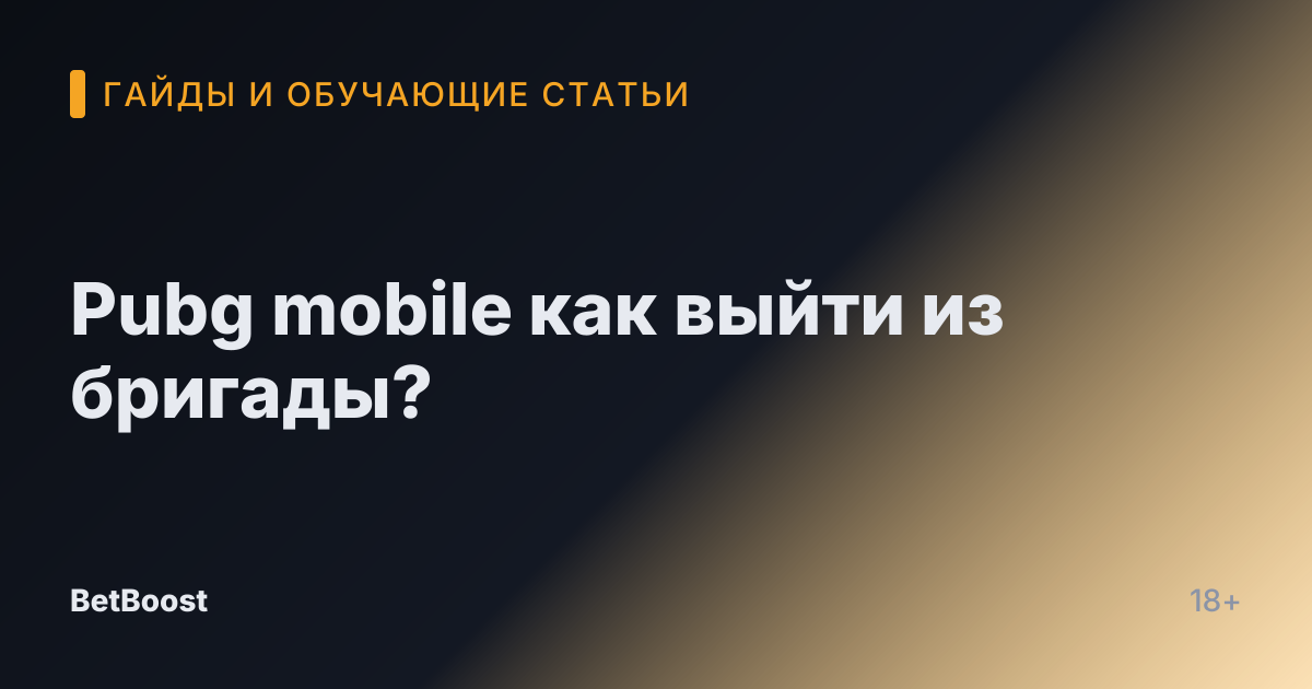Pubg mobile как выйти из бригады?