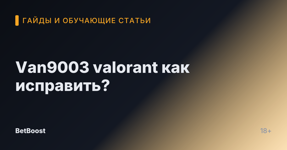 Van9003 valorant как исправить?