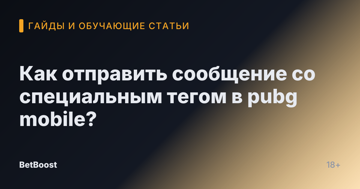 Как отправить сообщение со специальным тегом в pubg mobile?