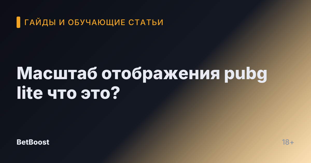 Масштаб отображения pubg lite что это?