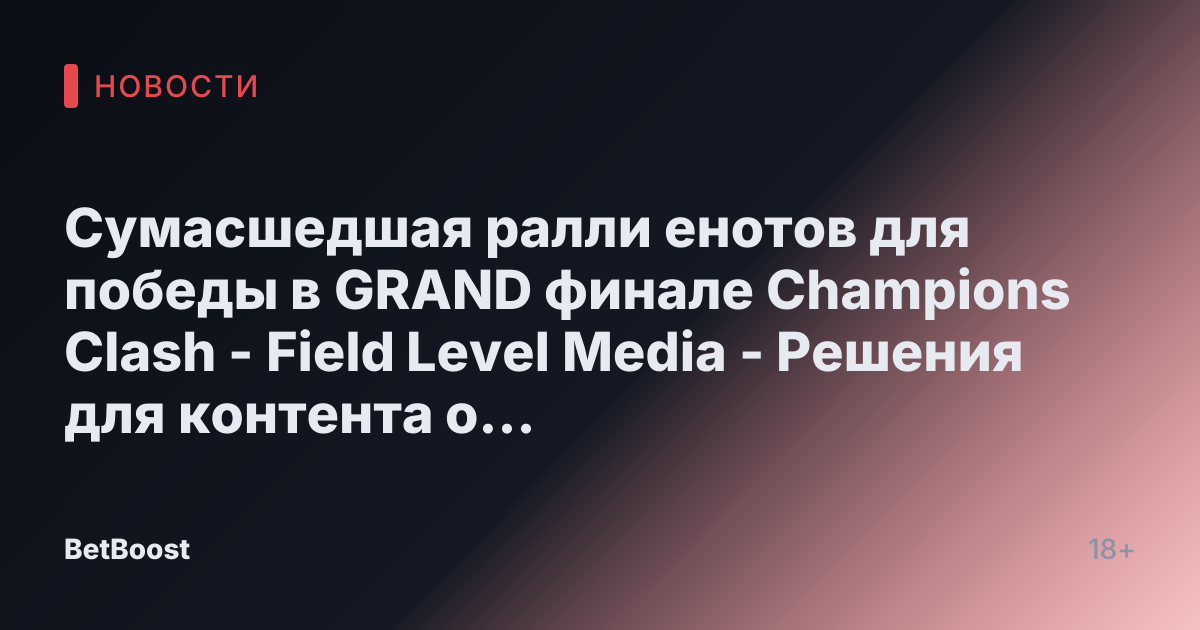 Сумасшедшая ралли енотов для победы в GRAND финале Champions Clash - Field Level Media - Решения для контента о профессиональном спорте