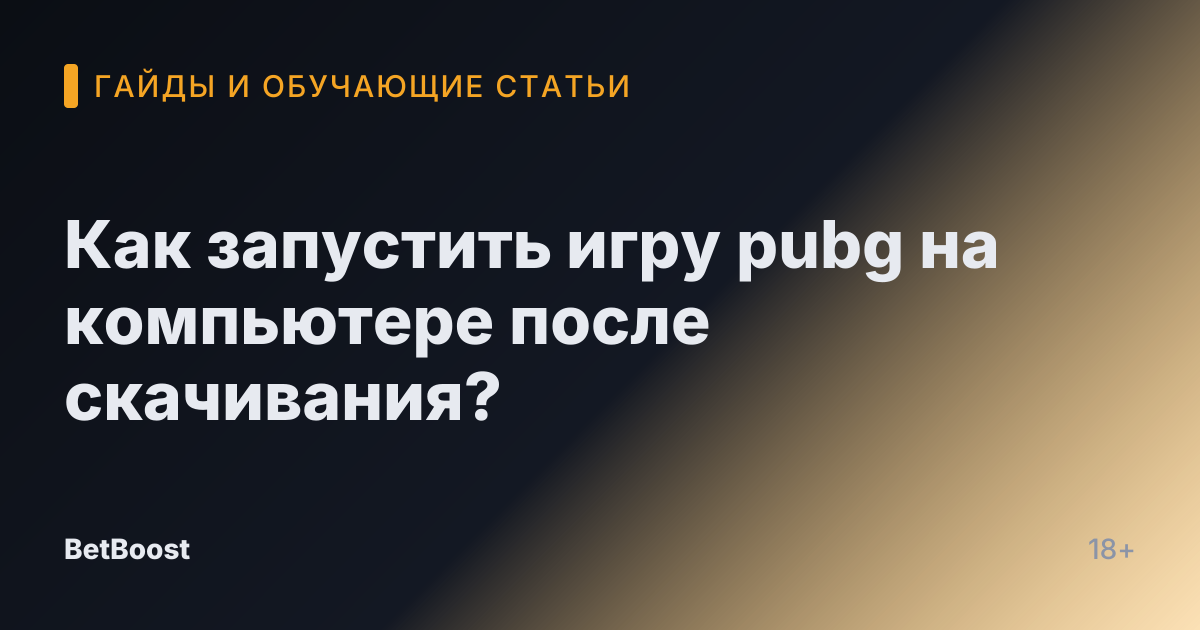 Как запустить игру pubg на компьютере после скачивания?