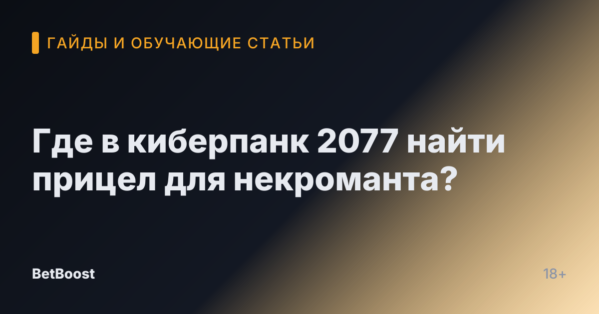 Где в киберпанк 2077 найти прицел для некроманта?