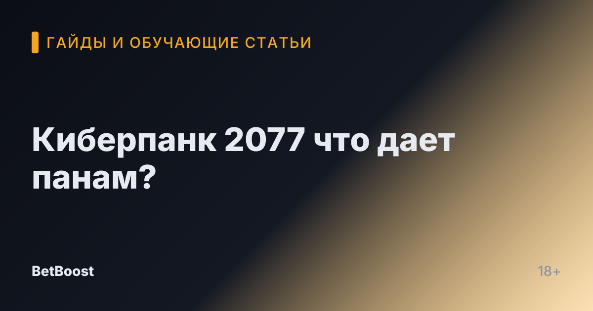 Киберпанк 2077 что дает панам?