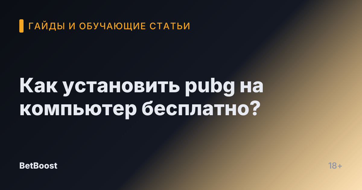 Как установить pubg на компьютер бесплатно?