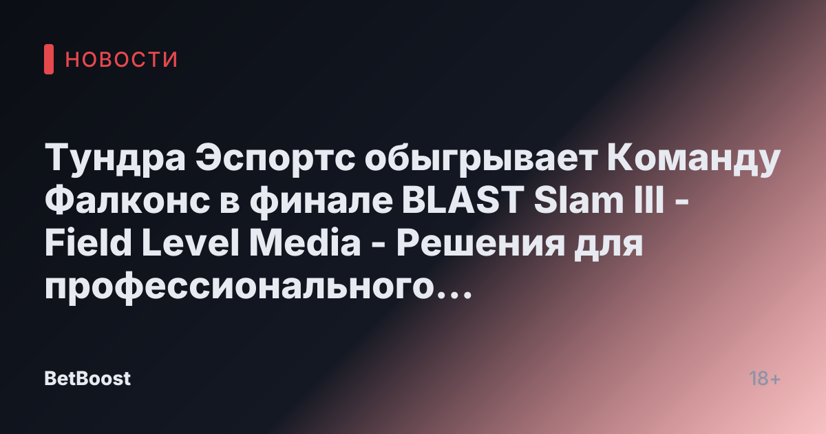Тундра Эспортс обыгрывает Команду Фалконс в финале BLAST Slam III - Field Level Media - Решения для профессионального спортивного контента