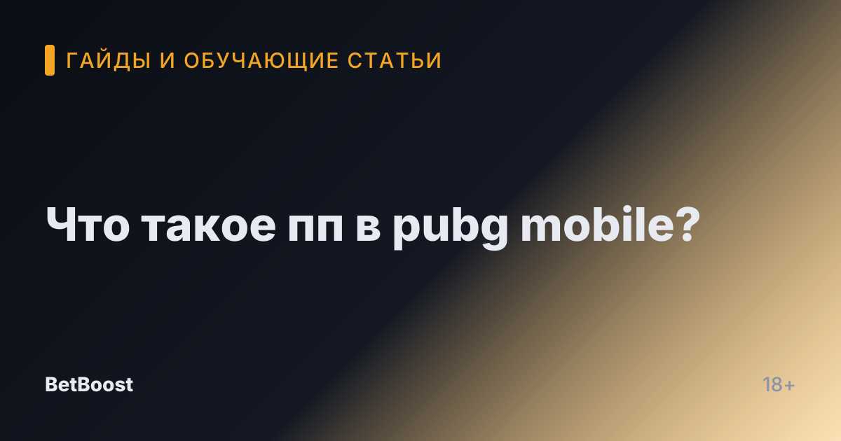 Что такое пп в pubg mobile?