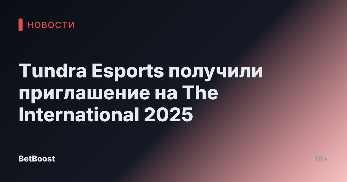 Tundra Esports получили приглашение на The International 2025