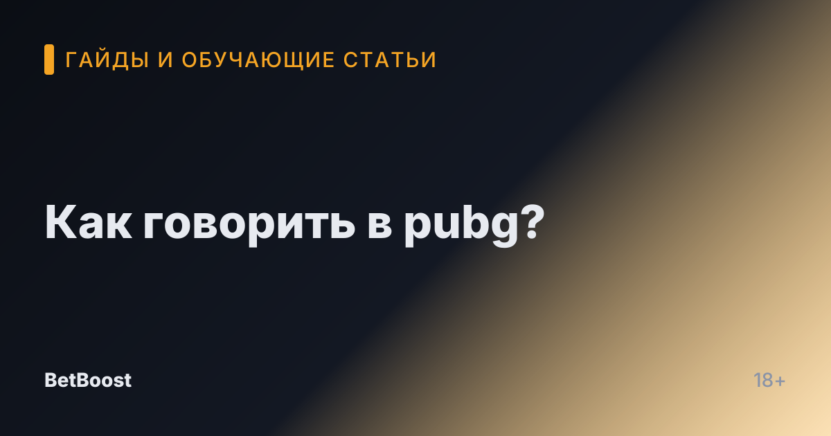 Как говорить в pubg?