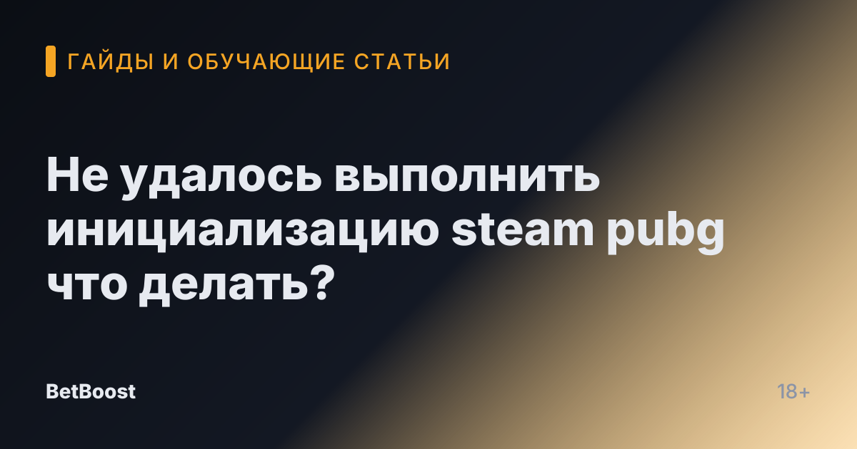 Не удалось выполнить инициализацию steam pubg что делать?