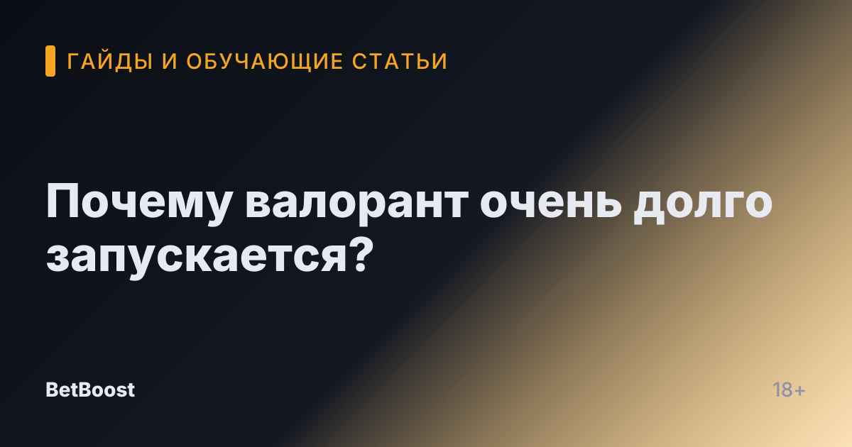 Почему валорант очень долго запускается?