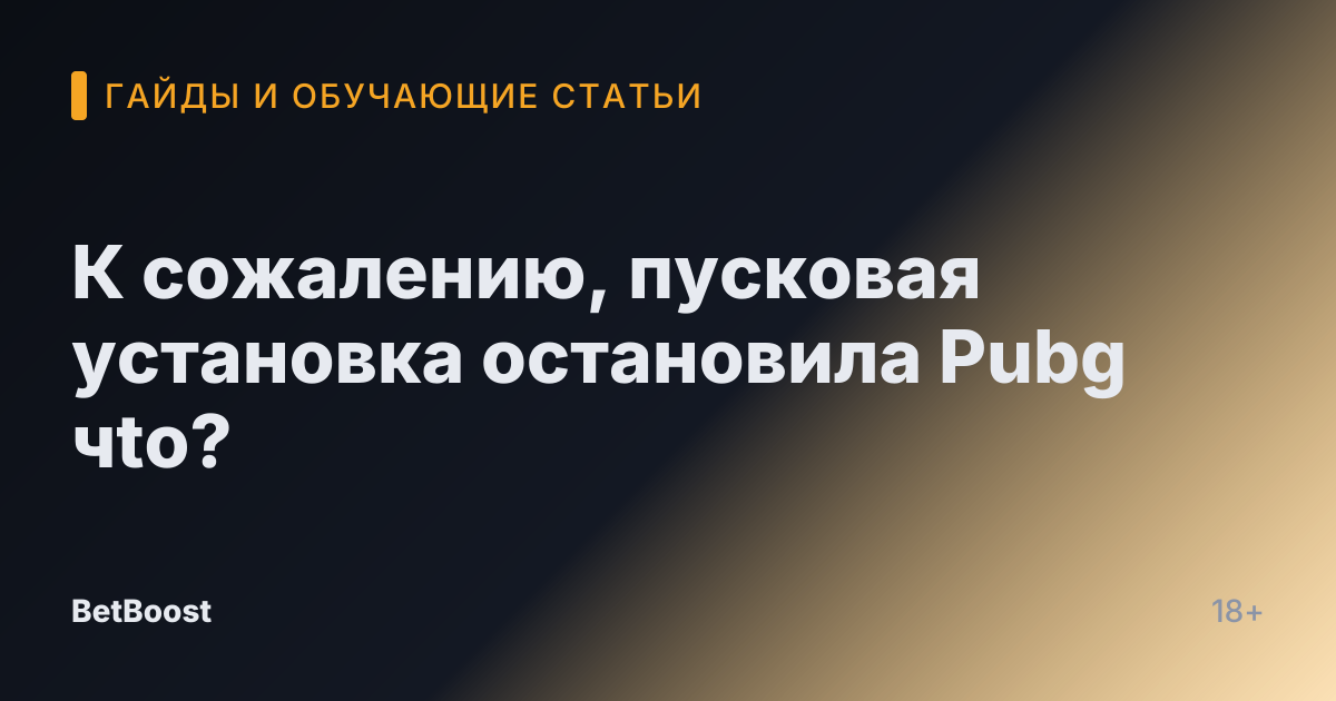 К сожалению, пусковая установка остановила Pubg чto?