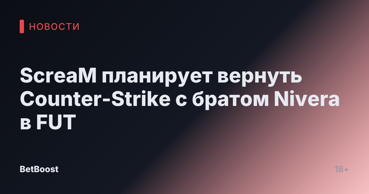 ScreaM планирует вернуть Counter-Strike с братом Nivera в FUT
