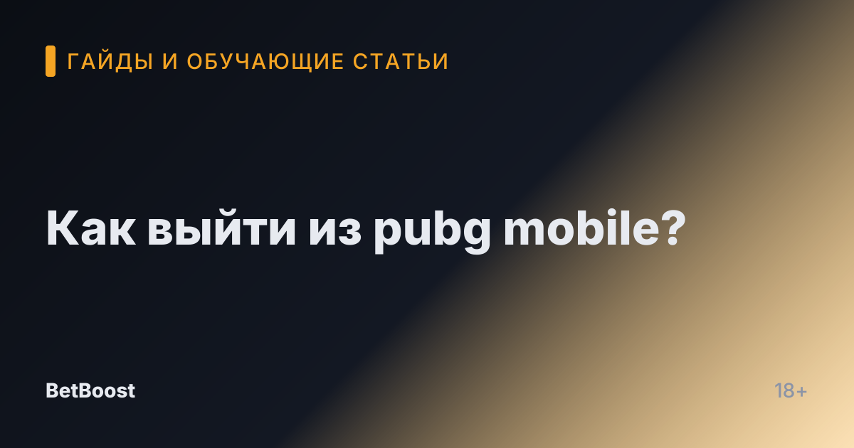 Как выйти из pubg mobile?