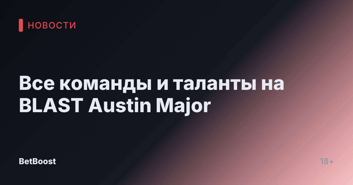 Все команды и таланты на BLAST Austin Major
