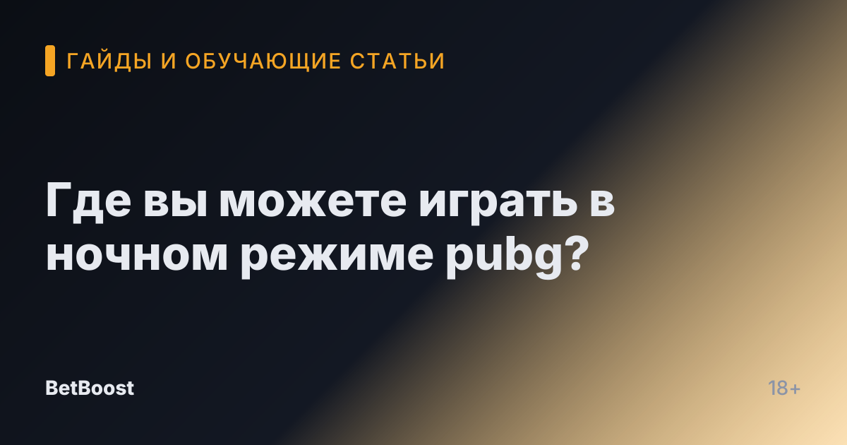 Где вы можете играть в ночном режиме pubg?