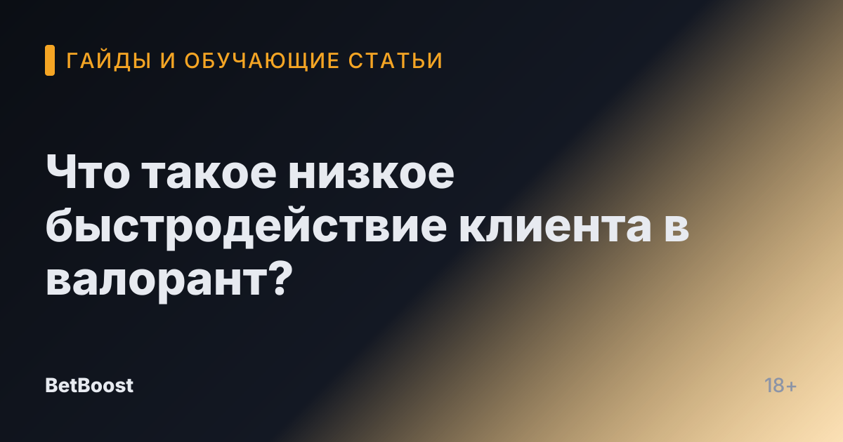 Что такое низкое быстродействие клиента в валорант?