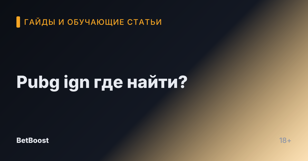 Pubg ign где найти?