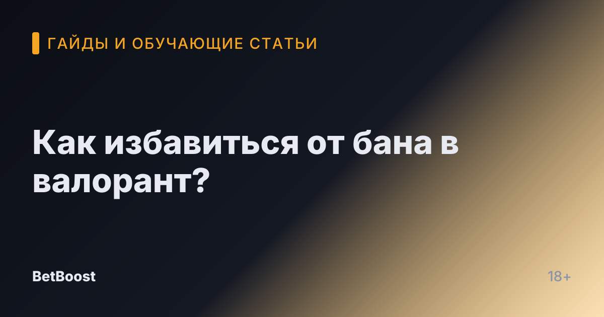 Как избавиться от бана в валорант?