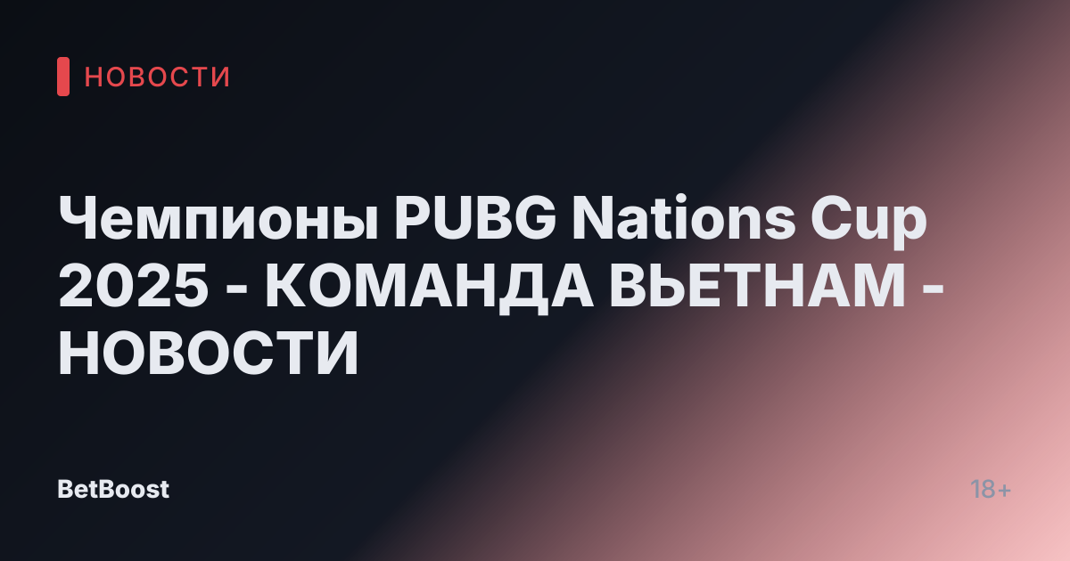 Чемпионы PUBG Nations Cup 2025 - КОМАНДА ВЬЕТНАМ - НОВОСТИ