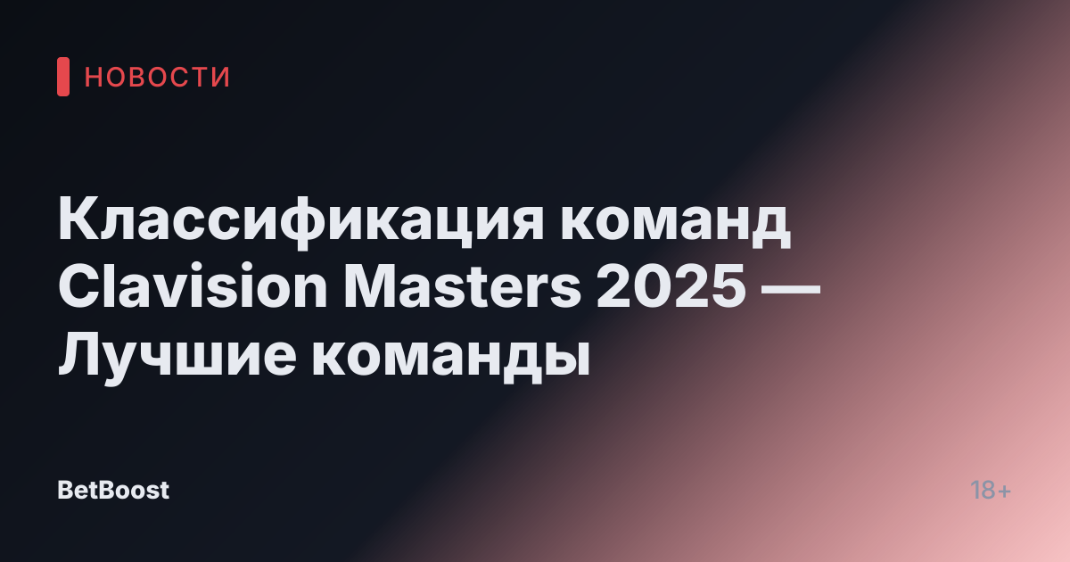 Классификация команд Clavision Masters 2025 — Лучшие команды