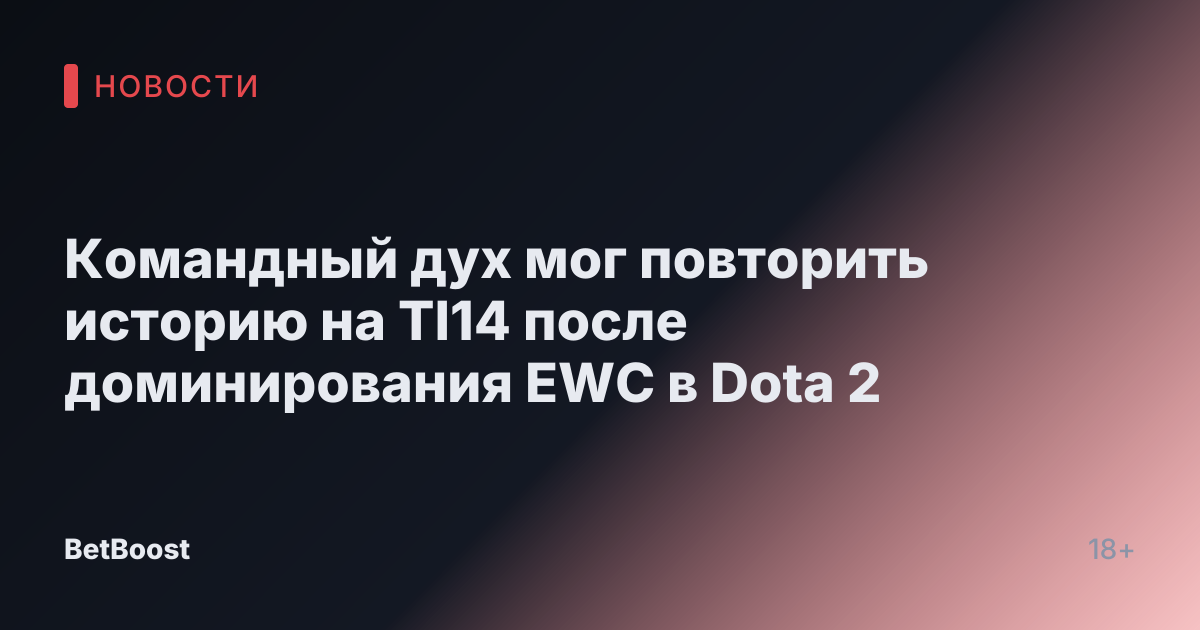 Командный дух мог повторить историю на TI14 после доминирования EWC в Dota 2
