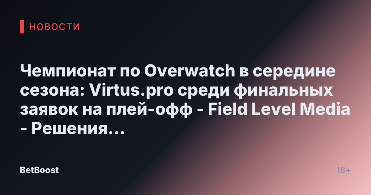 Чемпионат по Overwatch в середине сезона: Virtus.pro среди финальных заявок на плей-офф - Field Level Media - Решения для профессионального спортивного контента