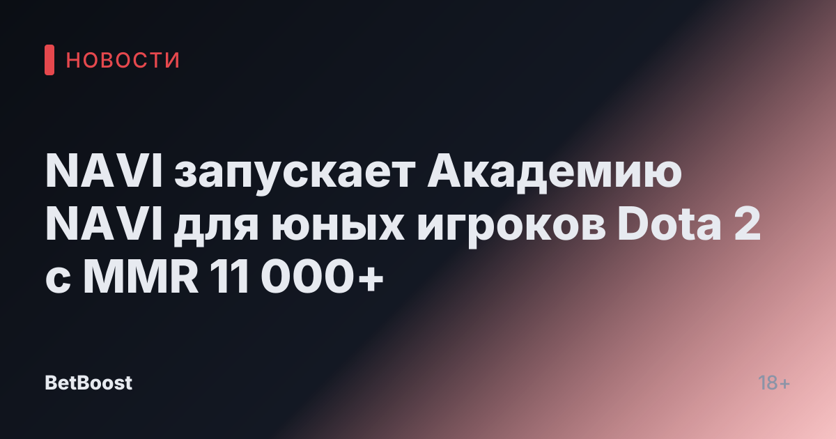NAVI запускает Академию NAVI для юных игроков Dota 2 с MMR 11 000+