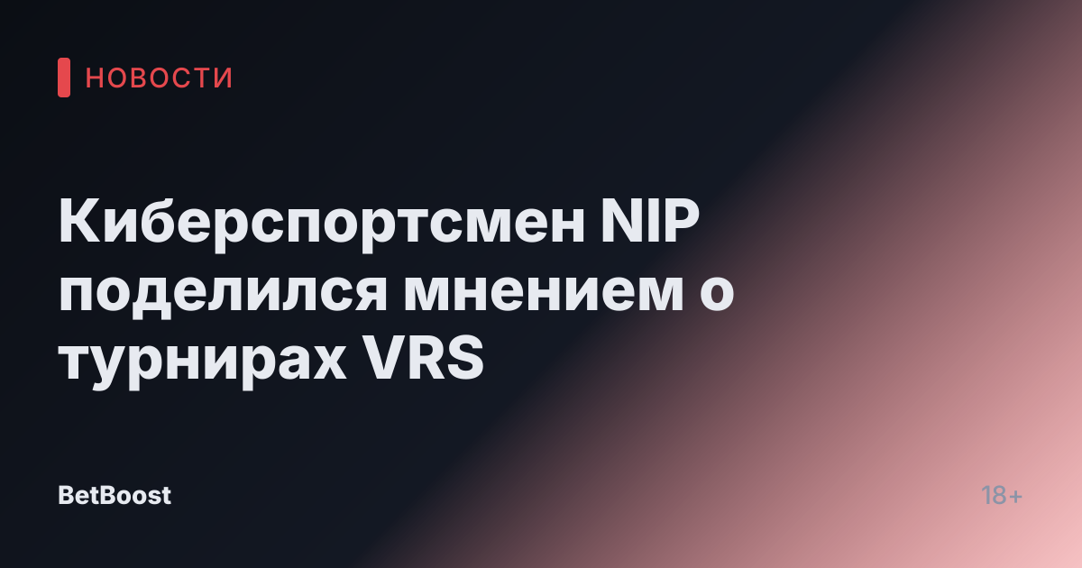 Киберспортсмен NIP поделился мнением о турнирах VRS