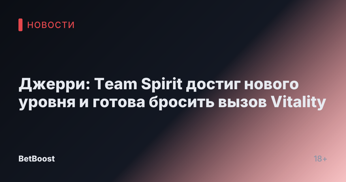 Джерри: Team Spirit достиг нового уровня и готова бросить вызов Vitality