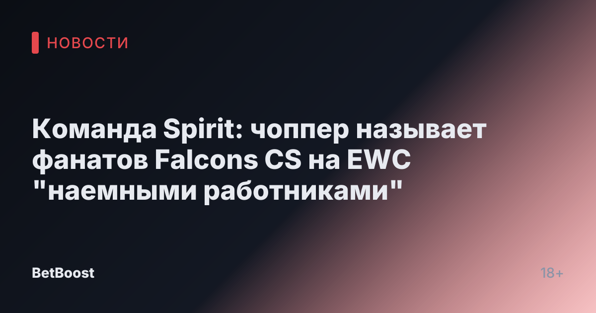 Команда Spirit: чоппер называет фанатов Falcons CS на EWC "наемными работниками"