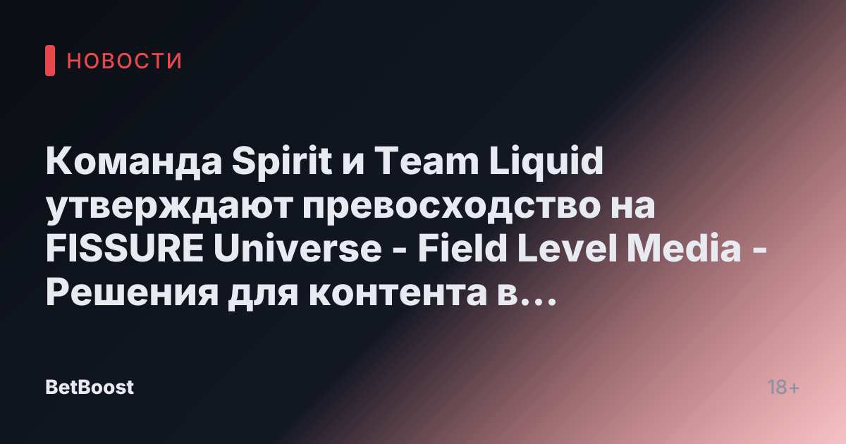 Команда Spirit и Team Liquid утверждают превосходство на FISSURE Universe - Field Level Media - Решения для контента в профессиональном спорте